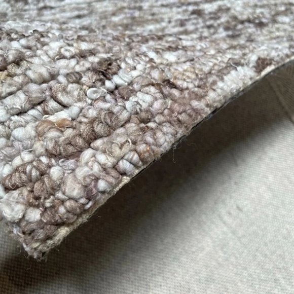 5'3" x 7'6" Feet Wool Handmade Taupe Brown Beige Soft Plush Area Rug - Picture 9 of 9